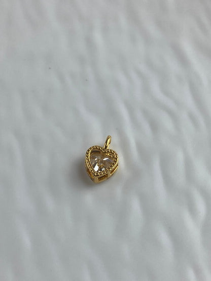 18K Solid Gold Moissanite Heart Pendant Necklace