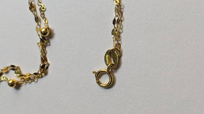 18K Solid Gold Double Bead Chain Bracelet