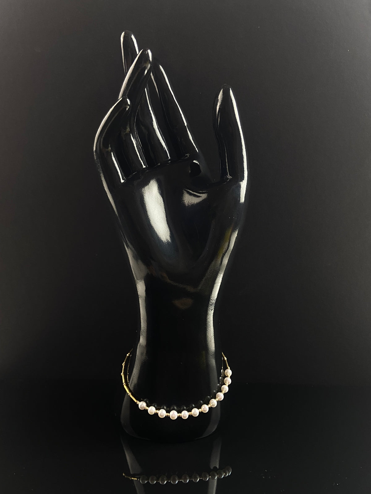 18K Solid Gold Akoya Pearl Bracelet – 3.5–4.5mm Pearls