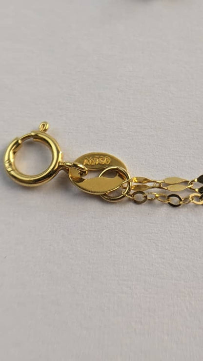 18K Solid Gold Double Bead Chain Bracelet