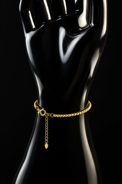 18K Solid Gold Graduated Bead Bracelet