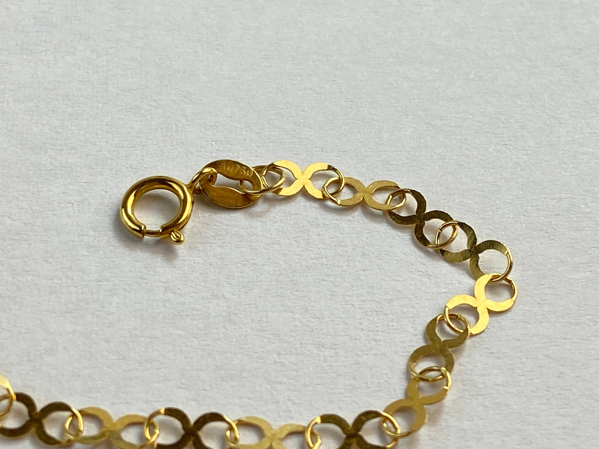 18K Solid Gold Infinity Chain Bracelet