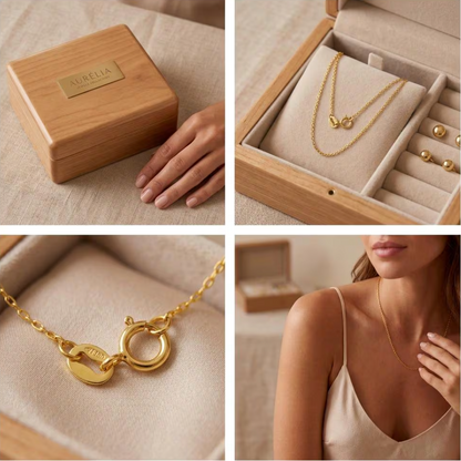 Solid 18K Gold Chain Necklace | Minimalist Dainty Choker | Fine Jewelry (0.5g-3g)