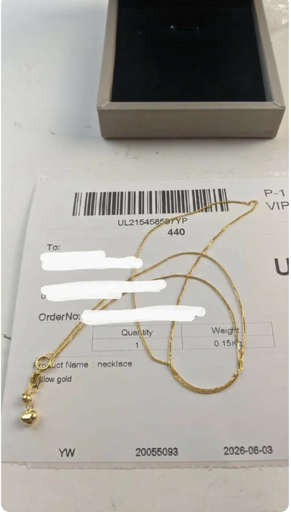 18K Real Solid Gold Chopard Heart Necklace · Au750 ·