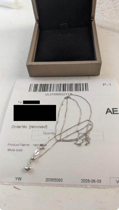 18K Real Solid Gold Chopard Heart Necklace · Au750 ·