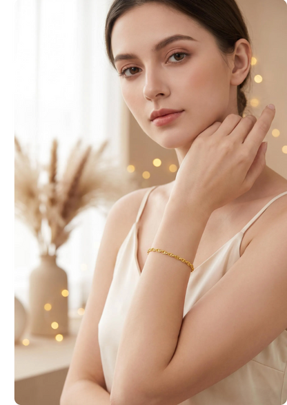 18K Solid Gold Phoenix Tail Bracelet