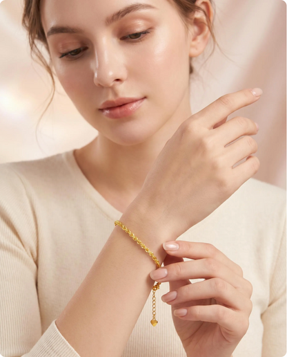 18K Solid Gold Phoenix Tail Bracelet