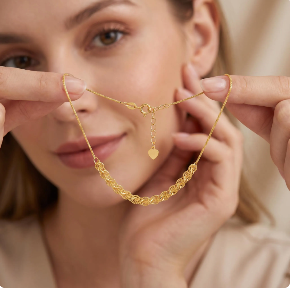 Solid 18K Gold Phoenix Tail Bracelet | Rose Gold Chain, Minimalist Fine Jewelry