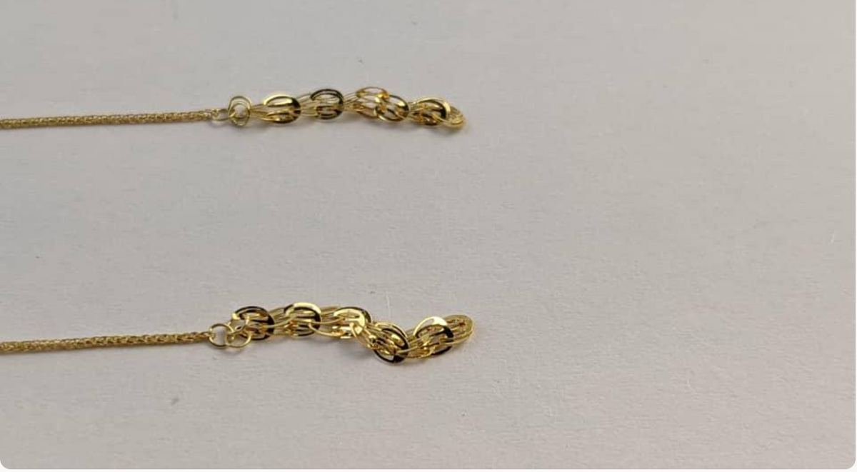 18K Solid Gold Phoenix Tail Tassel Earrings