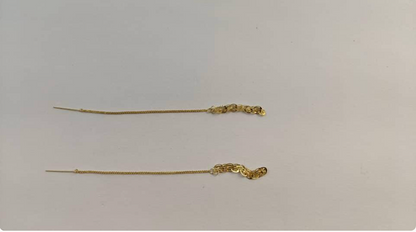 18K Solid Gold Phoenix Tail Tassel Earrings
