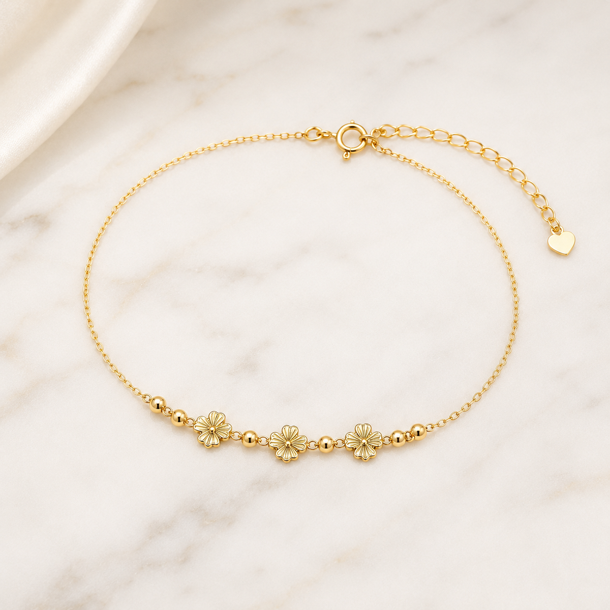 18K Solid Gold Butterfly Bracelet – Dainty Chain