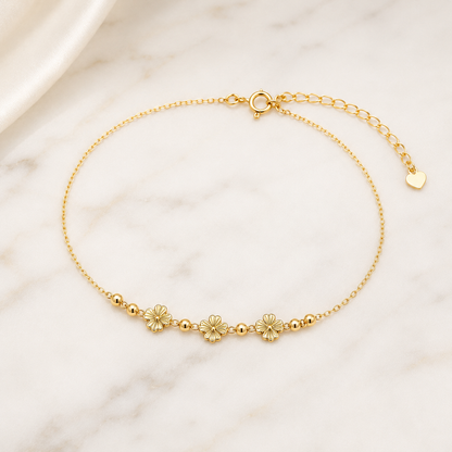 18K Solid Gold Butterfly Bracelet – Dainty Chain