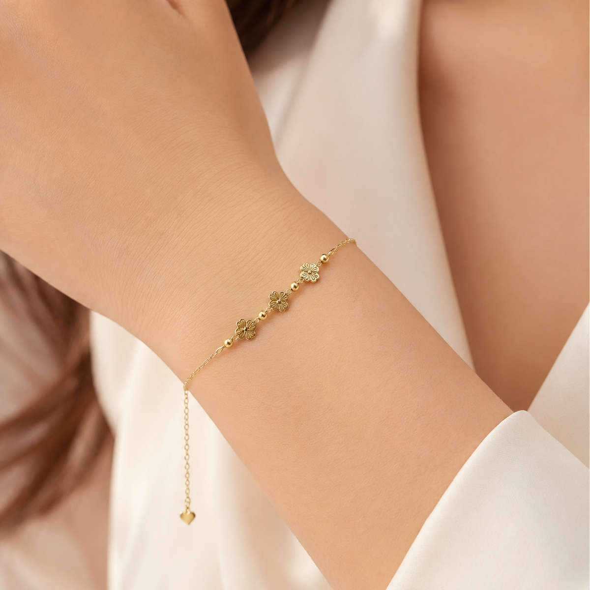18K Solid Gold Butterfly Bracelet – Dainty Chain