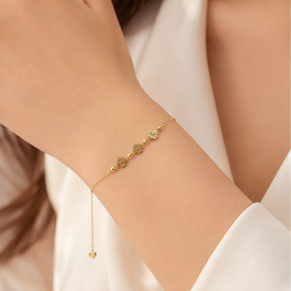 18K Solid Gold Butterfly Bracelet – Dainty Chain