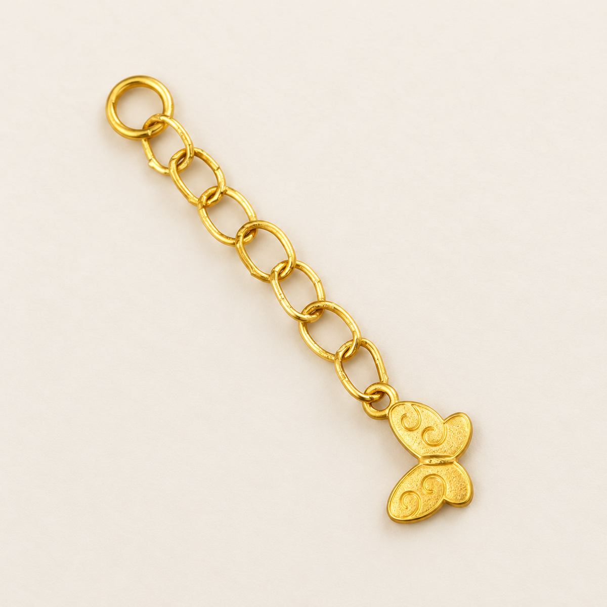 18K Solid Gold Chain Extender with Heart Charm