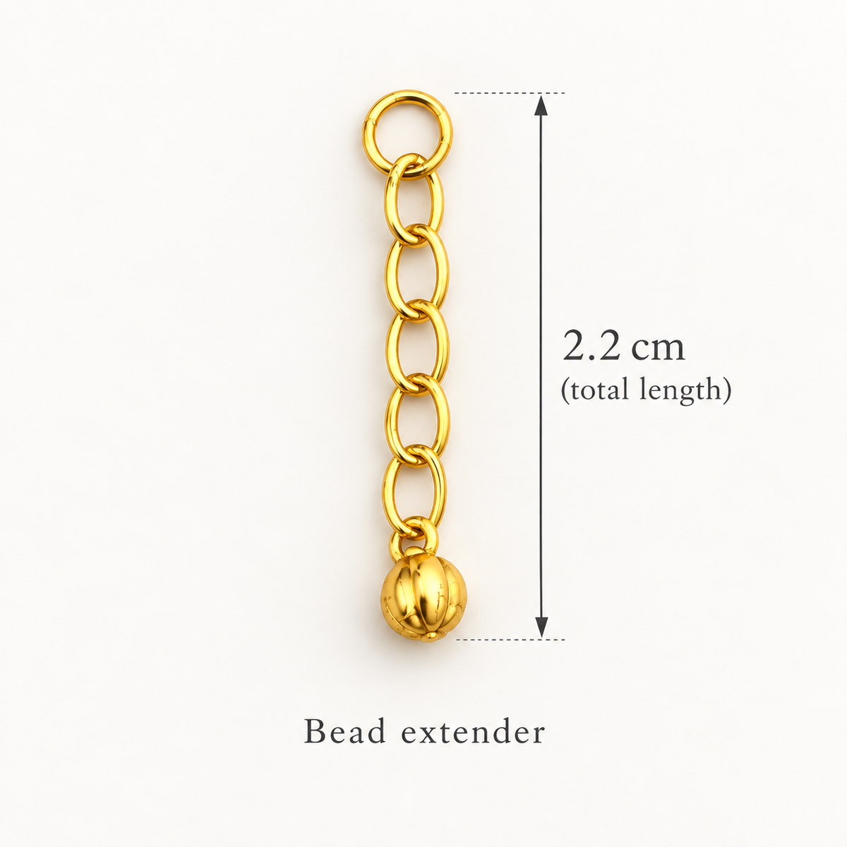 18K Solid Gold Chain Extender with Heart Charm