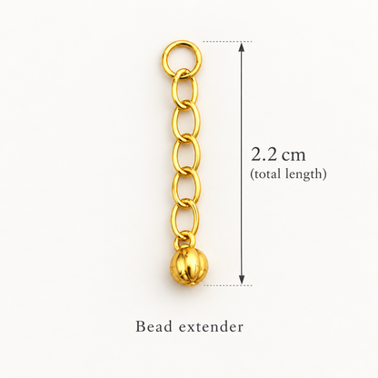 18K Solid Gold Chain Extender with Heart Charm