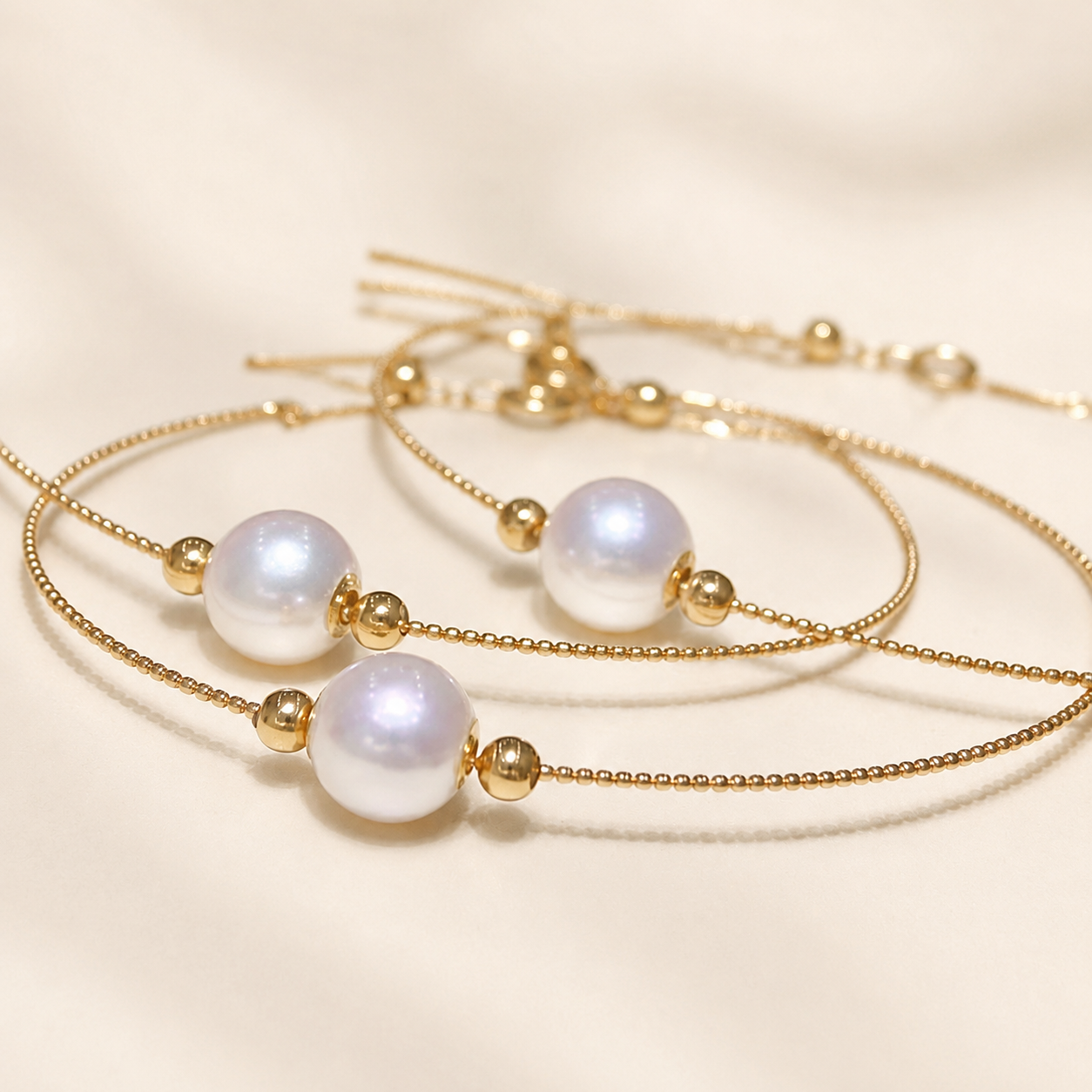 18K Solid Gold Pearl Bracelet – AU750