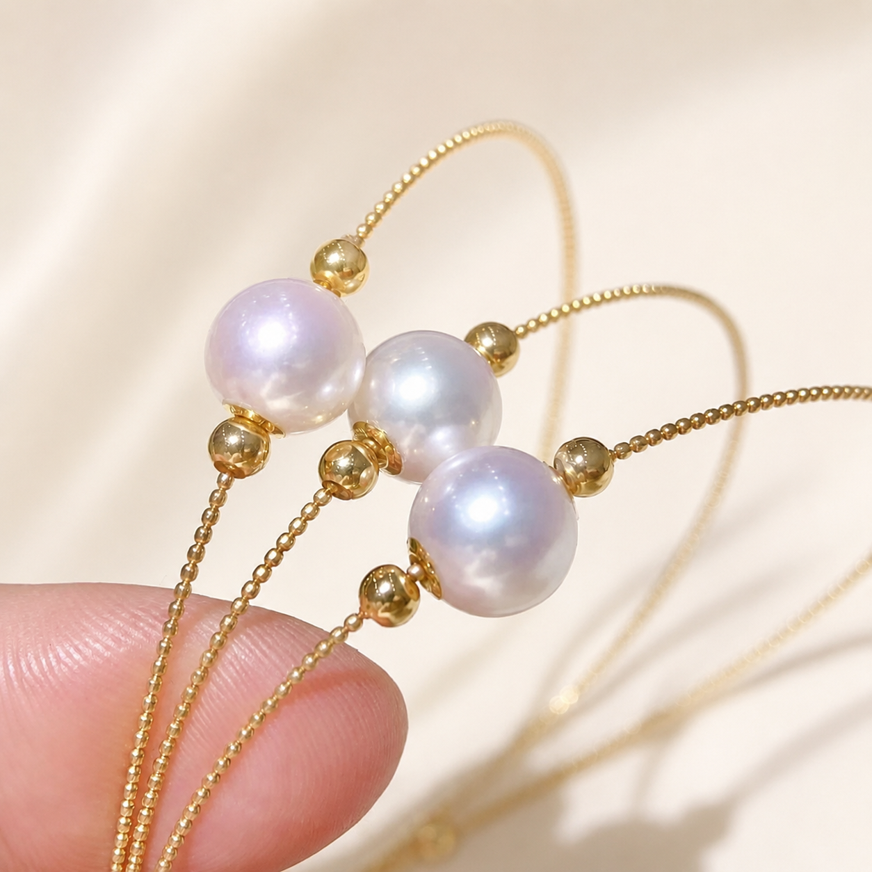 18K Solid Gold Pearl Bracelet – AU750