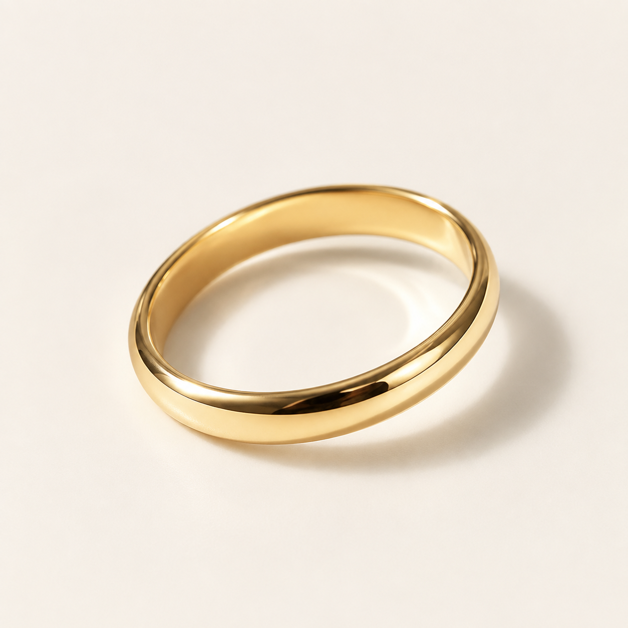 Gold Ring 18K Solid | Plain Band Smooth Geometric | Fine Jewelry Au750