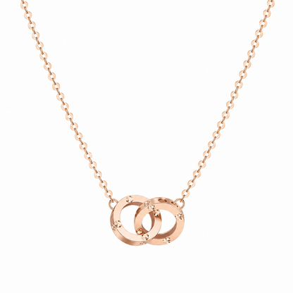 18K Solid Gold Interlocking Rings Jewelry Set
