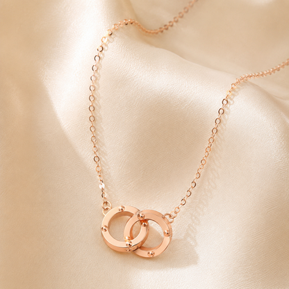 18K Solid Gold Interlocking Rings Jewelry Set