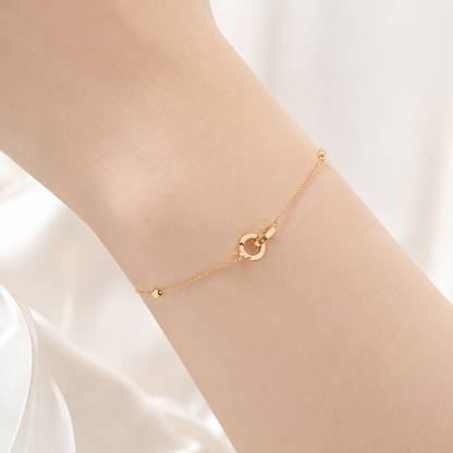 18K Solid Gold Interlocking Rings Jewelry Set