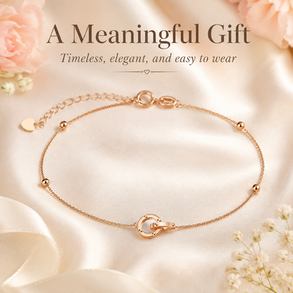 18K Solid Gold Interlocking Rings Jewelry Set