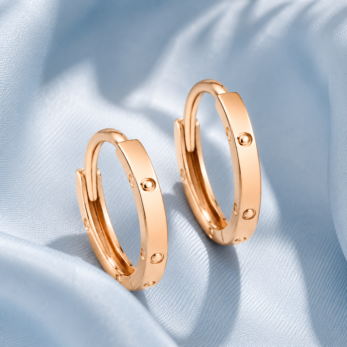 18K Solid Gold Interlocking Rings Jewelry Set