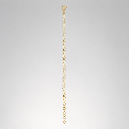18K Solid Gold Infinity Bracelet, AU750 Figure 8 Chain, Minimalist Adjustable Jewelry