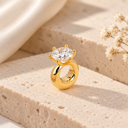 18K Solid Gold Moissanite Solitaire Pendant