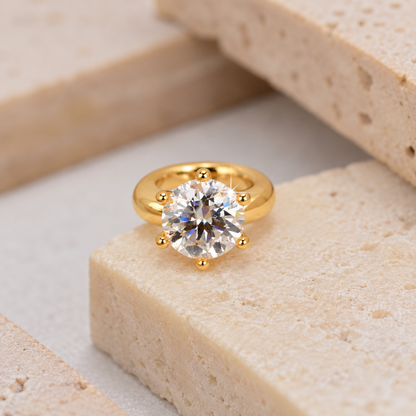 18K Solid Gold Moissanite Solitaire Pendant