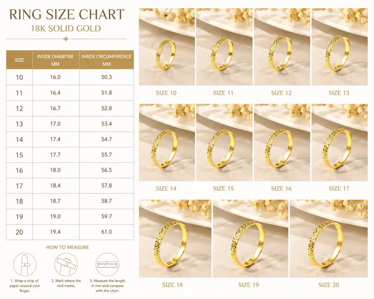 18K Solid Gold Faceted Band Ring, Minimalist Sparkling Wedding Band (AU750)