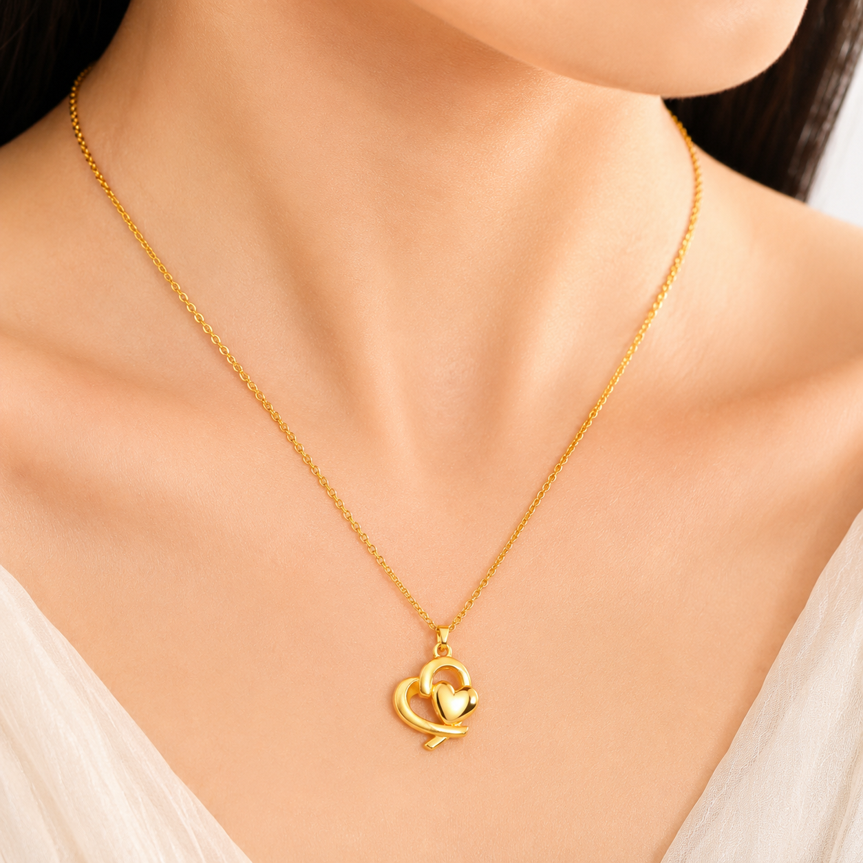 Solid Gold Heart Pendant Necklace, 999 Pure Gold 24K, Heart Charm, 18K Gold Chain Option, Gift