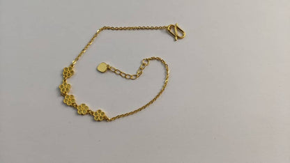 24K Pure Gold Five-Flower Bracelet