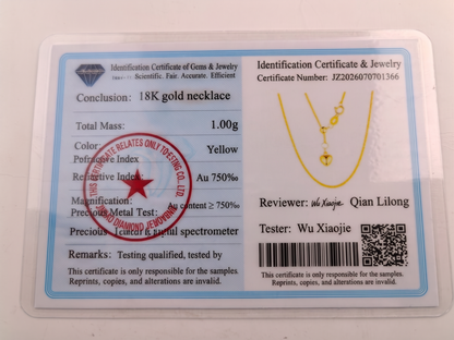 18K Real Solid Gold Chopard Heart Necklace · Au750 ·