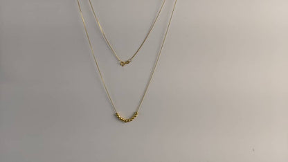 18K Solid Gold Cube Chain Necklace