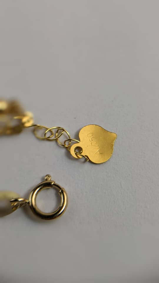 18K Solid Gold Seawater Pearl Bracelet
