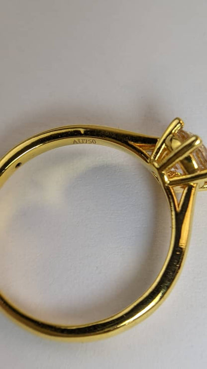 18K Solid Gold Twisted Moissanite Solitaire Ring