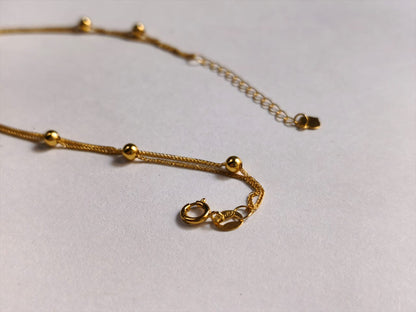 18K Gold Double Layer Beaded Bracelet | Dainty Chain Jewelry for Women