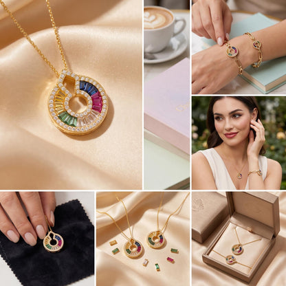 18K Solid Gold Rainbow Moissanite  | AU750 Real Gold Charm | Colorful Gemstone Pendant Only