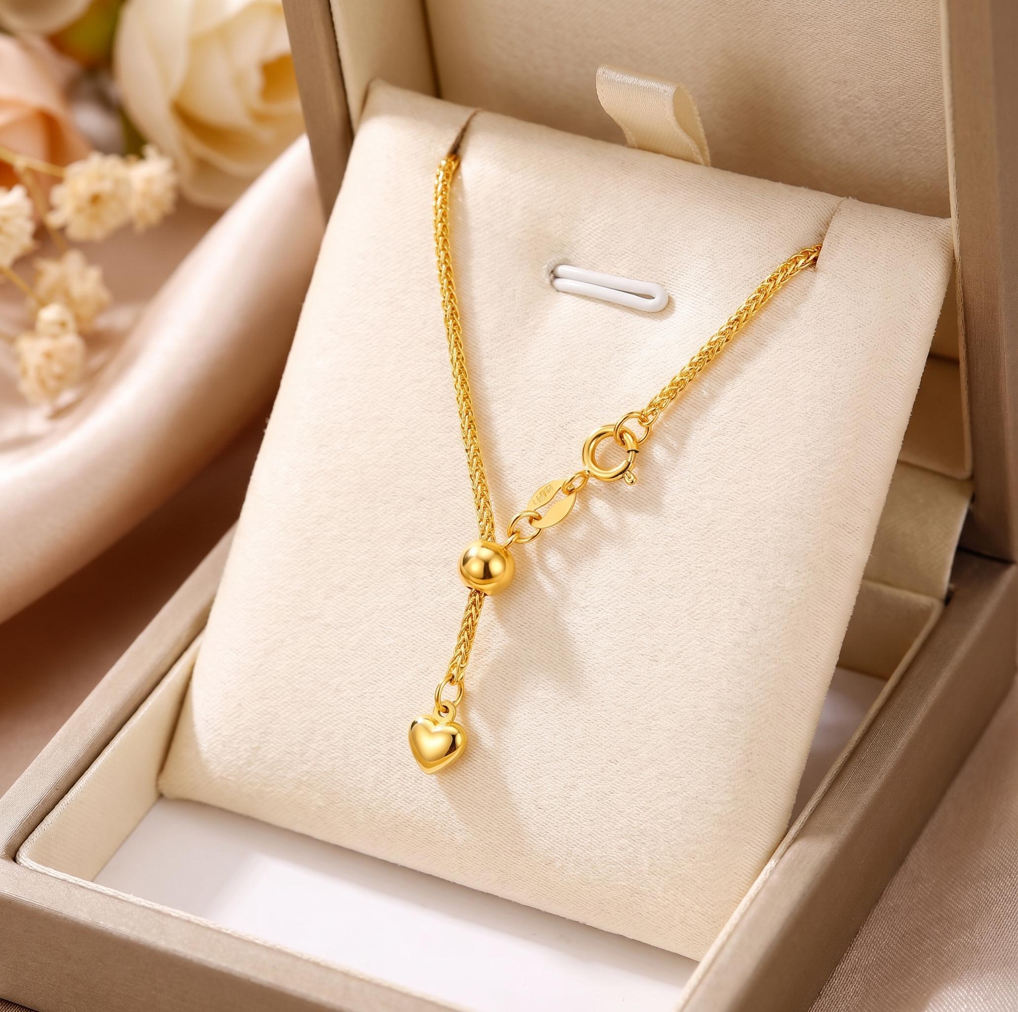 アクセサリー 18k AU750 Hallow Heart Pendant 18K Solid Gold Chopard Heart Necklace | AU750 Fine Jewelry