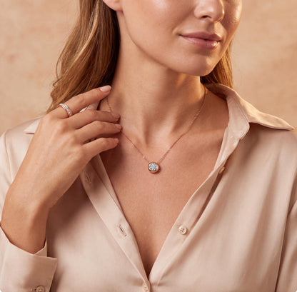 18K Solid Gold Moissanite Bubble Pendant | Au750 Solitaire Necklace