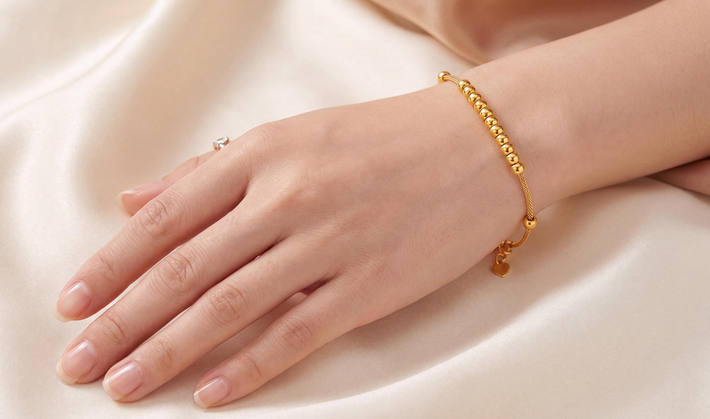 18K Gold O Chain Bracelet | Yellow Rose Gold Princess Series Minimalist Fine Jewelry