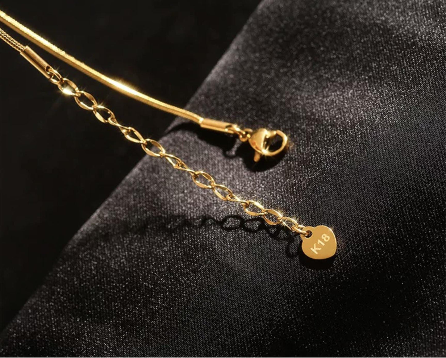 18K Solid Gold Snake Chain Anklet | Adjustable Waterproof Summer Jewelry