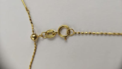 18K Solid Gold Bead Chain Necklace – Dainty Minimalist Layering Jewelry