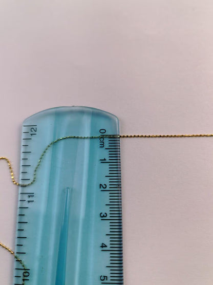 18K Solid Gold Bead Chain Necklace – Dainty Minimalist Layering Jewelry