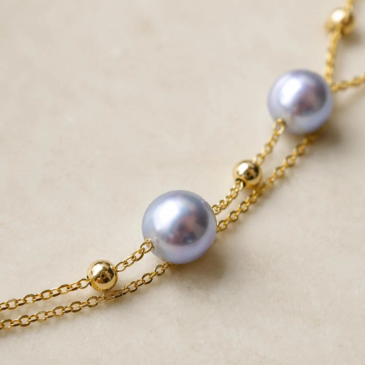 18K Solid Gold Seawater Pearl Bracelet