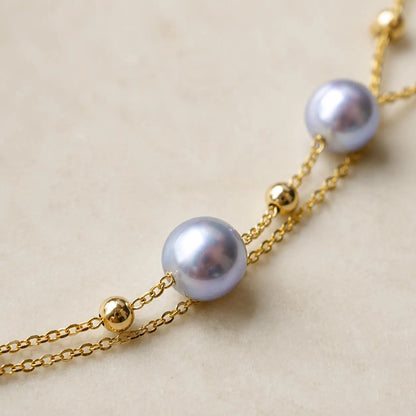 18K Solid Gold Seawater Pearl Bracelet