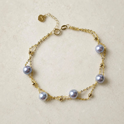 18K Solid Gold Seawater Pearl Bracelet